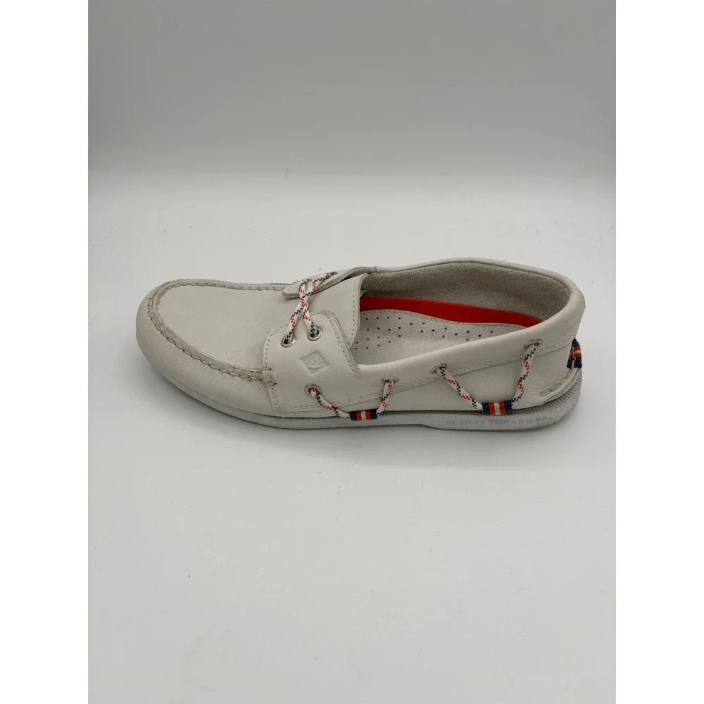 Sperry Top-Sider Mens Authentic Original White Leather Boat Shoes STS24980 10.5M